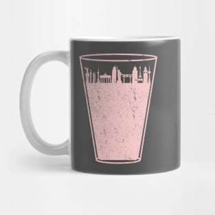 Millennial Pink Drink Around the World Country Skyline Vintage Mug